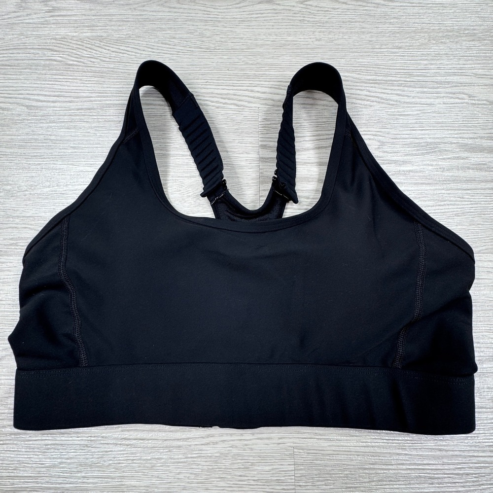 Heathyoga Women Sports Bra High Impact Adjustable Straps Black Sz Med Racerback